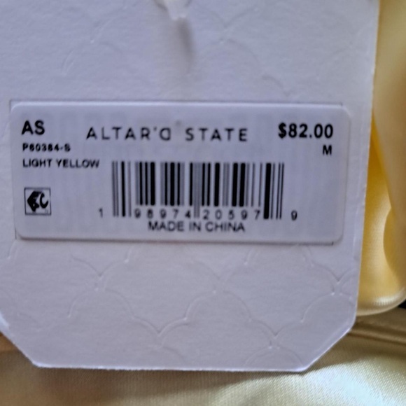 NWT Altar’d State Paityn Strapless Maxi Dress Satin Yellow - Picture 5 of 5